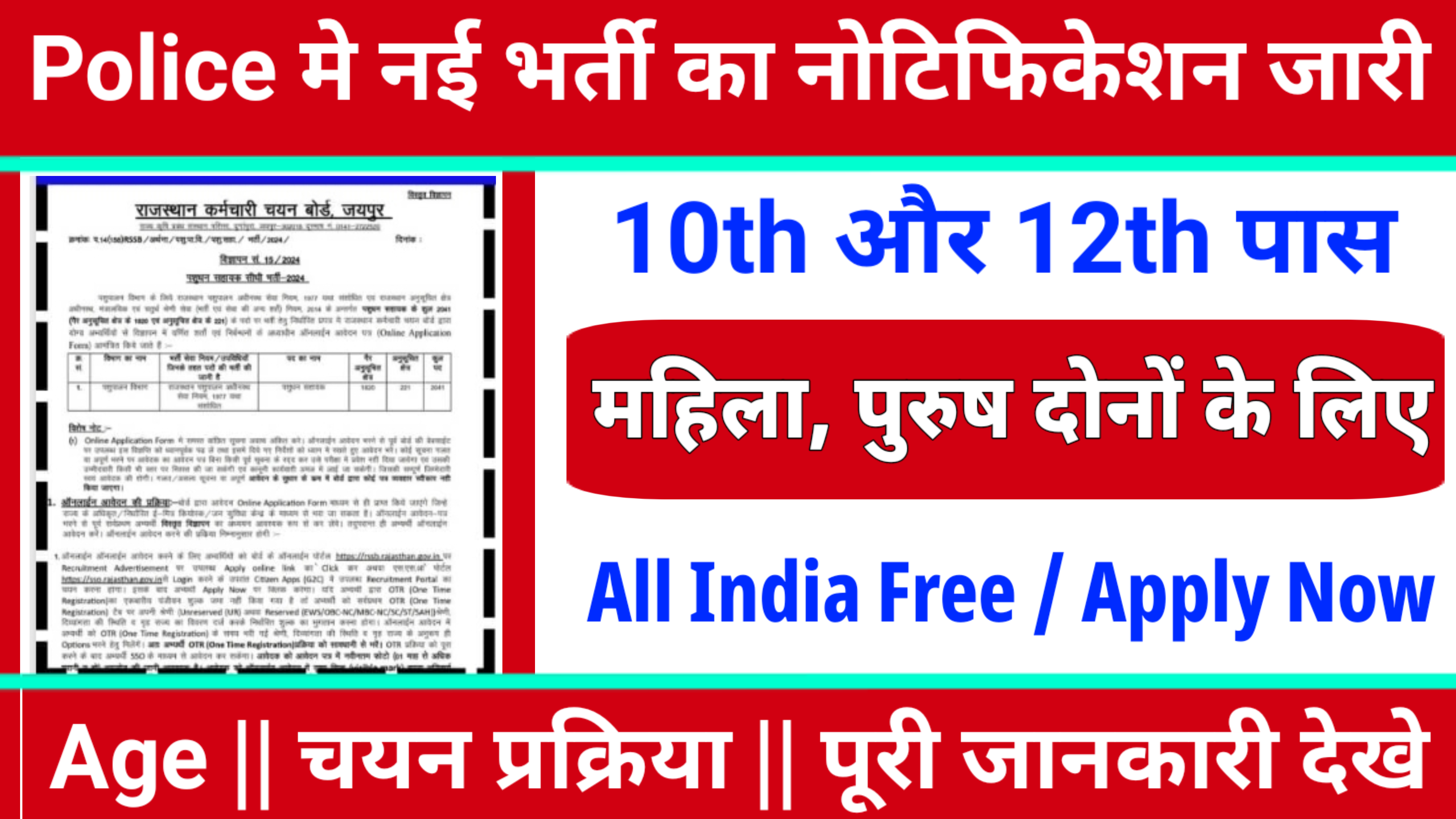 Bihar Police (SASI) Recruitment: बिहार में अब आ गया 10 और 12 के लिए बंफर भर्ती, यहाँ देखे जानकारी