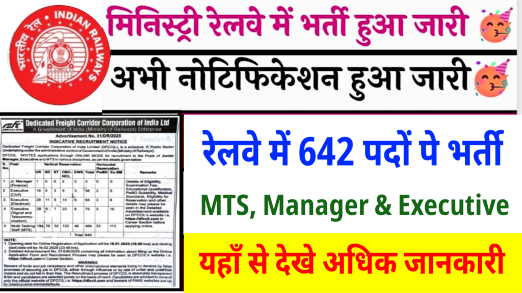 Ministri Railway New Recruitment: रेलवे में न्यू MTS सहित बहुत से पदों पे निकली नई भर्ती का नोटिफिकेशन हुआ जारी